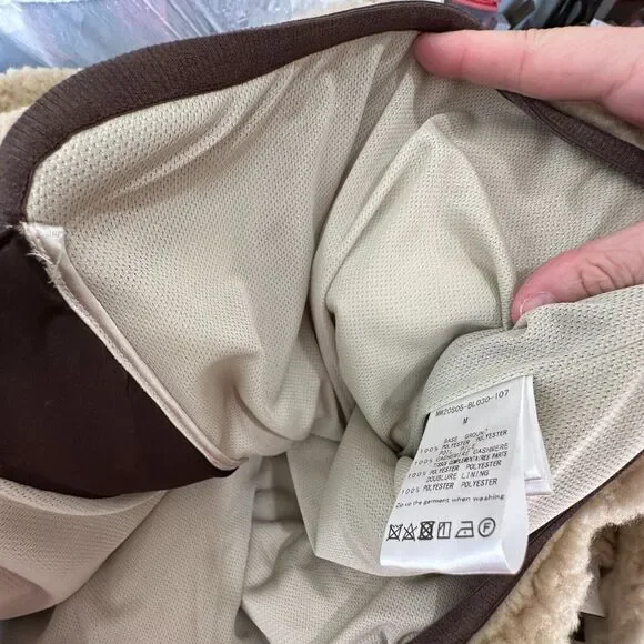 NWT Mastermind World Beige & Brown Cashmere Sherpa Jacket Skull & Crossbone Back - Picture 14 of 16